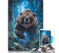 Puzzles pour Adultes 1000 pièces Fantasy Grizzlies, activité familiale Amusante à la Maison, Cadeau d'anniversaire, Cadeau de Voyage (38x26cm)