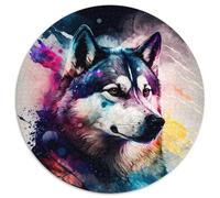 Puzzles pour Adultes 1000 pièces Fantasy Husky 1000 pièces Puzzle Rond pour Adultes Jeu Familial interactif, Décoration d'intérieur DIY, Cadeau Casse-tête 1000 pièces (67,5x67,5cm)