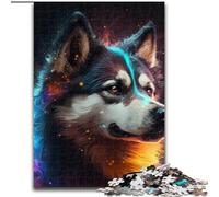 Puzzles pour Adultes 1000 pièces Fantasy Husky Puzzles en Bois Taille 50x75cm Casse-tête Stimulant pour Les Adolescents, Jeu interactif Amusant en Famille