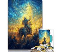 Puzzles pour Adultes 1000 pièces Fantasy Knight, Anti-Stress, Vacances à la Maison, tuez Le Temps avec Affiche et fiche de Questions Assorties (75x50cm)