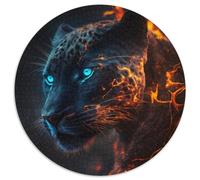 Puzzles pour Adultes 1000 pièces Fantasy Leopard Puzzle Rond 1000 pièces Jeu Familial interactif, adapté aux 14 Ans et Plus 67,5 x 67,5 cm