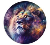 Puzzles pour Adultes 1000 pièces Fantasy Lion Puzzle Rond 1000 pièces Décoration DIY, Défi cérébral, pour Adulte, Famille, Cadeau de Vacances 67,5 x 67,5 cm