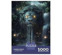 Puzzles pour Adultes 1000 Pièces Fantasy Lion Waterfall Wall Art Print Puzzles pour Adultes pour S'amuser en Famille Activités Amusantes À La Maison Jeu Familial Stimulant 70x50cm/1000pcs