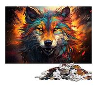 Puzzles pour Adultes 1000 pièces Fantasy Planet Wolf Jeu Stimulant Jouets Puzzle de Noël Cadeaux 1000 pièces (75 x 50 cm)