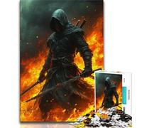 Puzzles pour Adultes 1000 pièces Fantasy Samouraï Ninja, Jeu Stimulant, Jouets, décoration Murale, Cadeaux d'anniversaire et de Noël Uniques 38x26cm