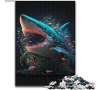 Puzzles pour Adultes 1000 pièces Fantasy Shark Jigsaw, Un Casse-tête Stimulant pour Les Adolescents, Une soirée de Jeux en Famille Amusante (Taille : 26x38cm)