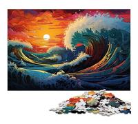 Puzzles pour Adultes 1000 pièces Fantasy Sunset Waves Puzzle Jouets Décoration intérieure Unique et Cadeaux Convient aux Adolescents de 14 Ans et Plus 1000 pièces (38 x 26 cm)