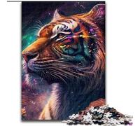 Puzzles pour adultes 1000 pièces Fantasy Tiger Puzzles en bois pour adultes Parfait pour la décoration de la maison et du bureau,les fêtes,les anniversaires et les cadeaux de vacances (taille 38x26cm)