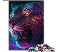 Puzzles pour Adultes 1000 pièces Fantasy Tiger Puzzles en Bois Taille 50x75cm Casse-tête et décoration intérieure, Cadeau de Vacances idéal