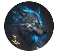 Puzzles pour Adultes 1000 pièces Fantasy Wolf Puzzle Rond 1000 pièces Jeu Familial interactif, adapté aux 14 Ans et Plus 67,5 x 67,5 cm