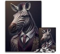 Puzzles pour Adultes 1000 pièces Fantasy Zebra Fancy Suit Puzzles en Carton Jeu pour Adultes Cadeau Jeu interactif Familial Défi cérébral Cadeau 26x38cm/10,23x14,96 Pouces