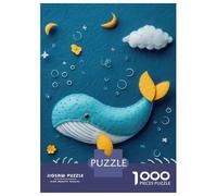 Puzzles pour Adultes 1000 Pièces Felt Whale in A Dreamy Seascape Puzzle Jeux Relaxants Difficile, Difficile, Stimulant À Terminer 70x50cm/1000pcs