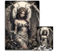 Puzzles pour Adultes 1000 pièces Femme avec Ailes et Cornes Puzzles pour Adultes Soirée de Jeux en Famille Amusant Œuvre décorative DIY 1000 pièces (75 x 50 cm)