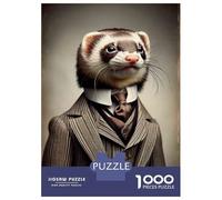 Puzzles pour Adultes 1000 Pièces Ferret in A Suit Puzzles pour Adolescents Découpe De Précision Difficulté Et Défi Cadeaux d'anniversaire Et Cadeaux Uniques 70x50cm/1000pcs
