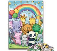 Puzzles pour Adultes 1000 pièces Fête des Animaux pour Les 14 Ans et Plus Jeu de Quiz Activités Amusantes à la Maison, Cadeau d'anniversaire, Cadeaux de Voyage 50x75cm