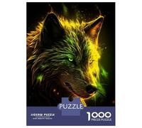 Puzzles pour Adultes 1000 Pièces Fierce Wolf and Electric Puzzle Détente Jeux Défi Difficile Cadeau Anti-Stress 38x26cm/1000pcs