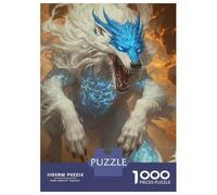 Puzzles pour Adultes 1000 Pièces Fierce Wolf Creature Puzzle pour Adultes Jeux Relaxants Course De Vitesse Manuelle Activités Amusantes À La Maison 38x26cm/1000pcs