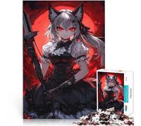 Puzzles pour Adultes 1000 pièces Fille d'anime aux Yeux Rouges pour Le Jeu éducatif Challenge Toy Jeu de défi Unique 75x50cm