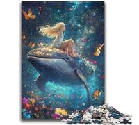 Puzzles pour Adultes 1000 pièces Fille et Baleine pour et à partir de 14 Ans Jouets de Jeu Car C'est Un pour Toute la Famille 26x38cm