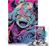 Puzzles pour Adultes 1000 pièces Fille Monstre d'Anime Jouets Jeux éducatifs Soulagement du Stress Cadeau Amusant 75x50cm