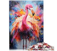 Puzzles pour Adultes 1000 pièces Flamant Rose Jouets éducatifs 26x38cm Collection d'artistes Beaux-Arts pour et Adolescents de 14 Ans et Plus