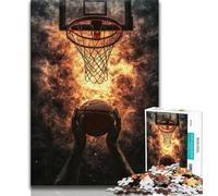 Puzzles pour Adultes 1000 pièces Flame Basketball Teen Jigsaw réduction du Stress intéressante Interaction Parent-Enfant 26x38cm