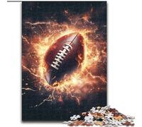 Puzzles pour Adultes 1000 pièces Flame Rugby Puzzle en Bois Un Casse-tête Stimulant pour Les Adolescents, Une soirée de Jeux en Famille Amusante Taille 50X75CM