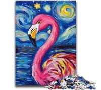 Puzzles pour Adultes 1000 pièces Flamingo Night Sky pour 14 Ans et Plus Jeu de défi Unique Jeux en Famille Cadeaux d'anniversaire de Noël 26x38cm