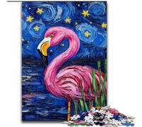 Puzzles pour Adultes 1000 pièces Flamingo Night Sky Puzzles pour Adolescents 1000 pièces Jeux de Jouets stimulants (Taille 50x75cm)
