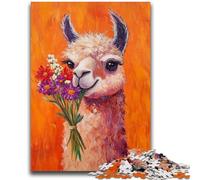 Puzzles pour Adultes 1000 pièces Fleur Alpaga Amusement en Famille pour Est idéal comme Cadeau pour Toute la Famille à partir de 14 Ans 50x75cm