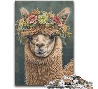 Puzzles pour Adultes 1000 pièces Fleur Alpaga Difficile à compléter mais Amusant et Humoristique Cadeau d'anniversaire, Cadeaux, Art Mural 50x75cm