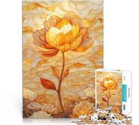 Puzzles pour Adultes 1000 pièces Fleur en vitrail Entraînez Votre Cerveau et Vos Mains est idéal comme Cadeau pour Toute la Famille 52x38cm