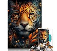 Puzzles pour Adultes 1000 pièces Fleur Léopard Puzzle Adulte, est idéal comme Cadeau pour Toute la Famille Convient pour Et 14 (Taille 38x26cm)