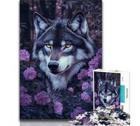 Puzzles pour Adultes 1000 pièces Fleur Loup 1000 pièces Puzzle, Jouet éducatif Anti-Stress, Cadeaux pour Amis et Famille (Taille 75x50cm)