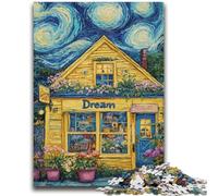 Puzzles pour Adultes 1000 pièces Fleuriste sous Le Ciel Nocturne, Jeux éducatifs pour Adolescents, décoration d'intérieur, Cadeau d'anniversaire, Art Mural (38x26cm)