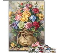 Puzzles pour Adultes 1000 pièces Fleurs Art Floral Apprentissage Jouets éducatifs Jeux familiaux Convient pour la décoration de Bureau (Taille 50x75cm)