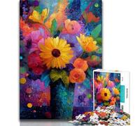 Puzzles pour Adultes 1000 pièces Fleurs dans Un Vase Peinture Puzzles pour Adolescents Anti-Stress Staycation Tuer Le Temps Améliorer l'amour Entre Les Couples 75x50cm