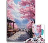Puzzles pour Adultes 1000 pièces Fleurs de Cerisier Japonais, Anti-Stress, pour Passer Le Temps à la Maison, avec Affiche et fiche de Questions-réponses Assorties (75x50cm)