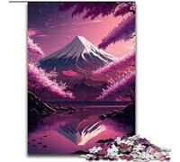 Puzzles pour Adultes 1000 pièces Fleurs de Cerisier Japonais en Bois, pour Les Anniversaires, Noël, Halloween, Thanksgiving, Pâques 1000 pièces(50x75cm)