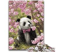 Puzzles pour Adultes 1000 pièces Fleurs de Cerisier Panda Aidez Le Cerveau à exercer Jouets addictifs pour cultiver la Patience Décoration Parfaite 38x26cm