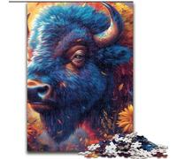 Puzzles pour Adultes 1000 pièces Fleurs et Bisons, Jouets éducatifs et Anti-Stress, Interaction Parent-Enfant (Taille 26x38cm)