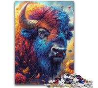Puzzles pour Adultes 1000 pièces Fleurs et Bisons pour Les 14 Ans et Plus Cadeaux intéressants pour la réduction du Stress pour Les Amis et la Famille 26x38cm