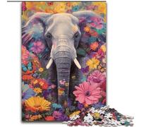 Puzzles pour Adultes 1000 pièces Fleurs et éléphants, Jeux, Jouets, Cadeaux d'anniversaire Uniques pour Les Enfants de 14 Ans et Plus (Taille 26x38cm)