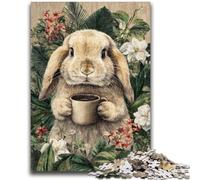 Puzzles pour Adultes 1000 pièces, Fleurs et Lapins Difficiles, Anti-Stress, défi Difficile, décoration d'intérieur Unique et Cadeaux 50x75cm