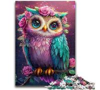 Puzzles pour Adultes 1000 pièces Fleurs Hibou Amusement en Famille pour Est idéal comme Cadeau pour Toute la Famille pour et Âge 14 Ans et Plus 50x75cm