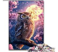 Puzzles pour Adultes 1000 pièces Fleurs Hibou, Éléphant Jouet Jeu intellectuel Cadeau d'anniversaire, Cadeaux, Art Mural pour 14 Ans et Plus 26x38cm