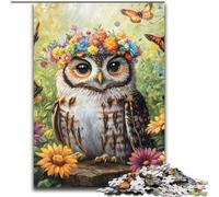 Puzzles pour Adultes 1000 pièces Fleurs Hibou pour 14+ Jeu de défi Unique Jeux de Famille Cadeaux d'anniversaire de Noël 50x75cm