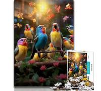Puzzles pour Adultes 1000 pièces Fleurs Oiseaux, Jouets éducatifs et Amusants pour la Maison, Cadeaux d'anniversaire, Cadeaux de Voyage (38x26cm)