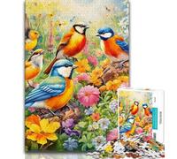 Puzzles pour Adultes 1000 pièces Fleurs Oiseaux, Jouets éducatifs pour la Famille, Jeu éducatif pour Anniversaire, Noël (38x26cm)