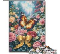 Puzzles pour Adultes 1000 pièces Fleurs Papillon, Jouets éducatifs et éducatifs, Cadeaux d'anniversaire Uniques pour Les 14 Ans et Plus (Taille 50x75cm)